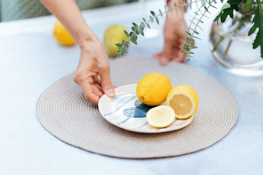 Handmade Ceramic Plate – Blue Heart Design