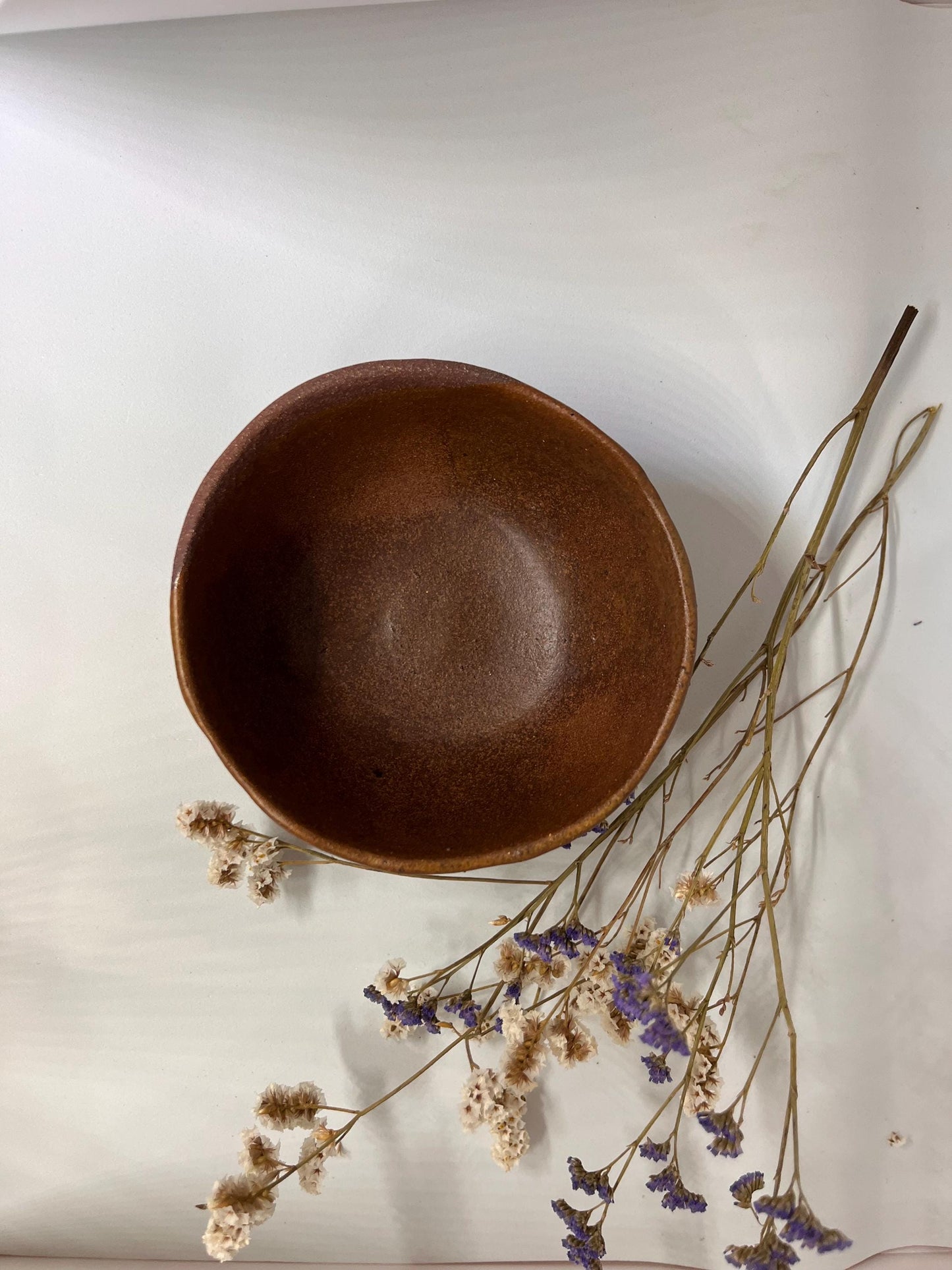 Handmade Rustic Ceramic Bowl, Matte Brown Clay, Wabi Sabi Pottery, Minimalist Kitchen Decor