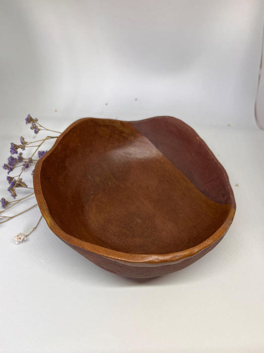 Organic Sculptural Ceramic Bowl – Matte Brown Wabi Sabi Pottery, Artisan Home Decor
