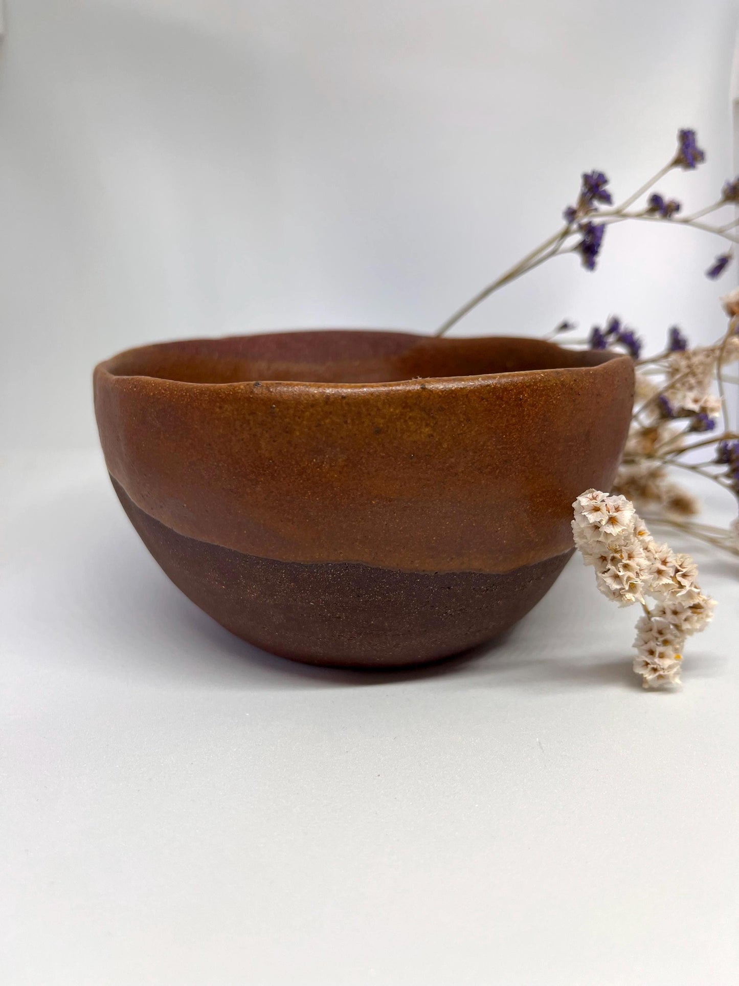 Handmade Rustic Ceramic Bowl, Matte Brown Clay, Wabi Sabi Pottery, Minimalist Kitchen Decor