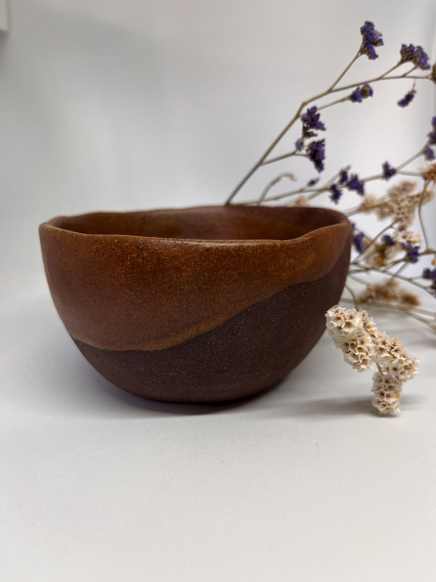 Handmade Rustic Ceramic Bowl, Matte Brown Clay, Wabi Sabi Pottery, Minimalist Kitchen Decor