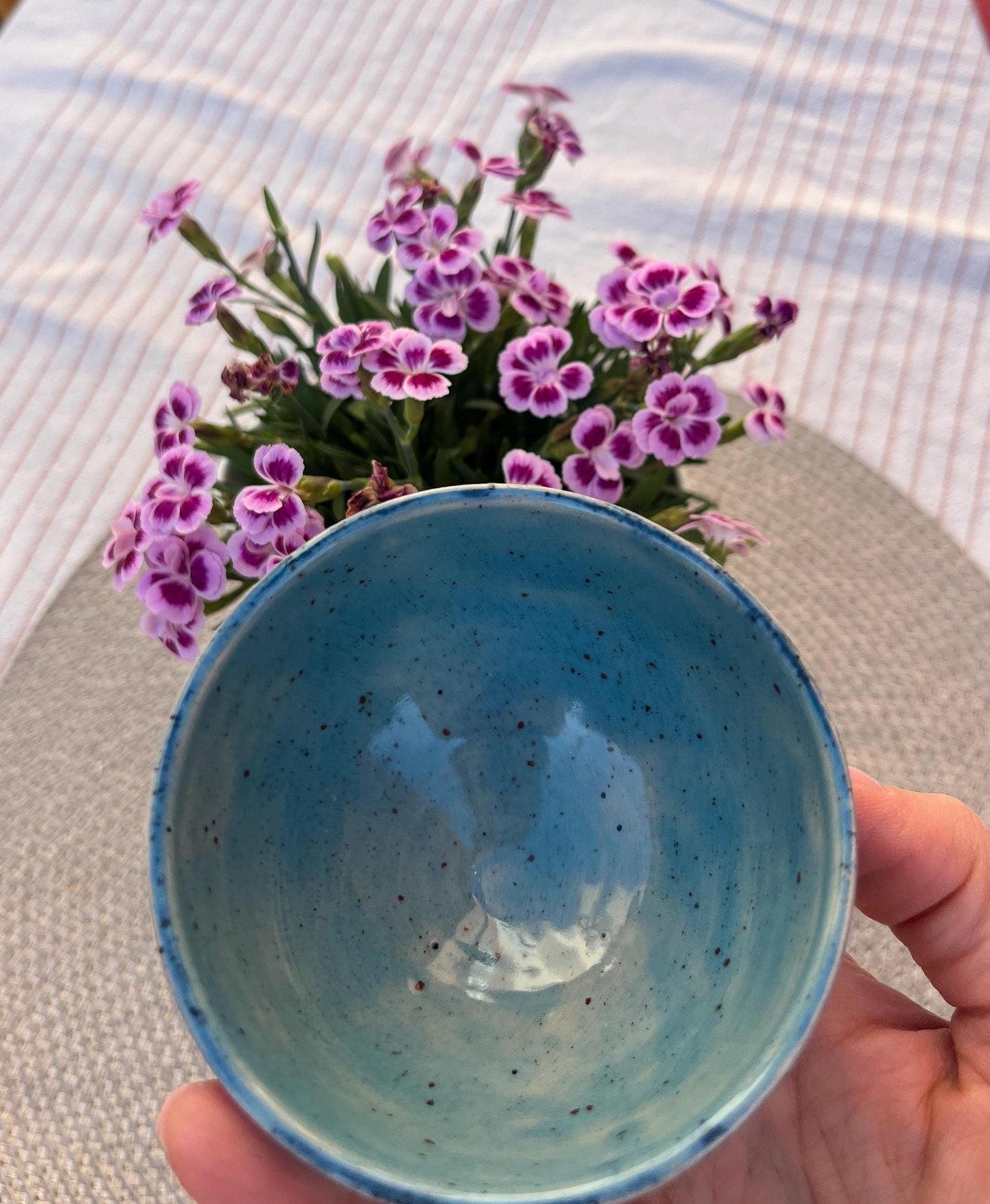 Handmade Ceramic Bowl, Blue Glazed Pottery, Small Serving Bowl