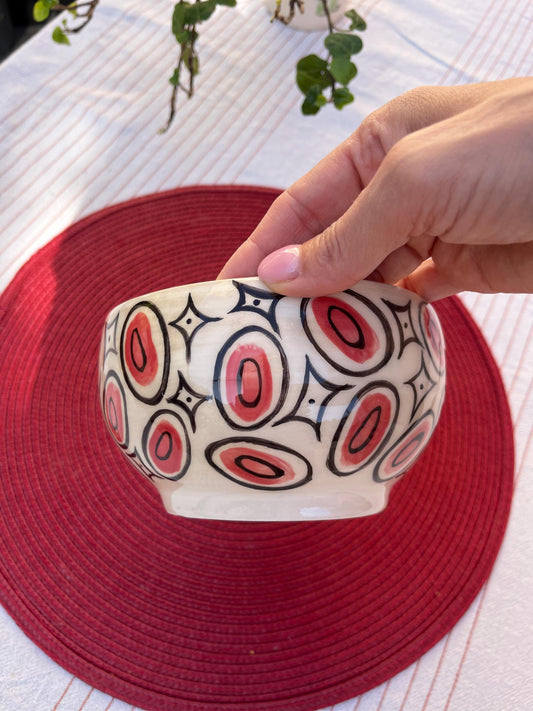 Handmade Ceramic Bowl | Modern Pattern Fruit Serving Bowl